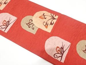 ふくれ織　花更紗模様織り出し　袋帯